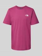 The North Face T-Shirt mit Label-Print in Bordeaux, Größe L