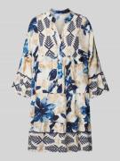 ZABAIONE Minikleid aus Viskose im Stufen-Loook in Marine, Größe L