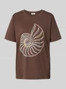s.Oliver RED LABEL Relaxed Fit T-Shirt mit Frontprint und Schmuckperle...
