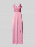 V.M. Abendkleid mit V-Ausschnitt und gekreuzten Trägern in Rosa, Größe...