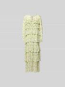 BAUM & PFERDGARTEN Maxikleid aus Viskose im Stufen-Look in Hellgelb, G...