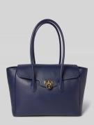Lauren Ralph Lauren Lederhandtasche mit Label-Anhänger in Marine, Größ...