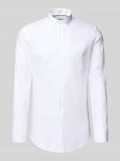 Jake*s Super Slim Fit Business-Hemd mit Kentkragen in Weiss, Größe 43/...