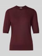 Jake*s Collection Strickshirt aus Wolle mit Rundhalsausschnitt in Bord...