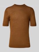 Emporio Armani T-Shirt mit geripptem Rundhalsausschnitt in Gold, Größe...