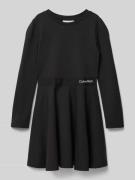 Calvin Klein Jeans Kleid mit Label-Print in Black, Größe 140