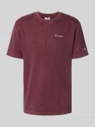 CHAMPION T-Shirt mit Logo-Stitchings und Rundhalsausschnitt in Bordeau...