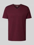 Christian Berg Men T-Shirt mit V-Ausschnitt in Bordeaux, Größe 3XL