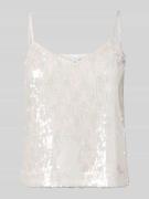 YAS Cropped Trägertop mit Pailletten Modell 'SEQUINA' in Offwhite, Grö...