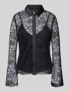 Guess Regular Fit Bluse im 2-in-1-Look in Black, Größe L