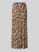 Luisa Cerano Maxirock aus Viskose mit Animal-Print in Camel, Größe 34
