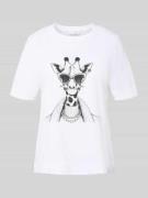 Rich & Royal T-Shirt mit Motiv-Print und Rundhalsausschnitt in Weiss, ...