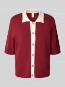 YAS Regular Fit Cardigan aus Viskose-Mix Modell 'Loro' in Dunkelrot Me...