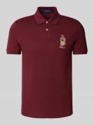 Polo Ralph Lauren Custom Slim Fit Poloshirt mit Stitching in Bordeaux,...