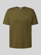 Gant Regular Fit T-Shirt mit Label-Stitching in Oliv, Größe L