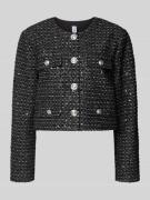 Liu Jo White Cropped Blazer mit Viskose-Anteil und Paillettenbesatz in...