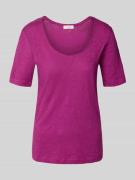 Marc O'Polo Regular Fit T-Shirt aus Slub-Jersey in Fuchsia, Größe L