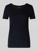 Christian Berg Woman T-Shirt mit geripptem Rundhalsausschnitt in Black...