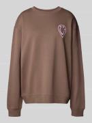 Hugo Blue Oversized Sweatshirt mit Rundhalsausschnitt in Mud, Größe XL