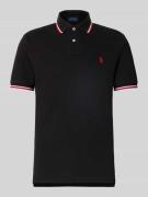Polo Ralph Lauren Poloshirt mit Label-Stitching in Black, Größe L