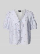 Pieces Regular Fit Blusenshirt mit Schnürverschluss Modell 'FIONNA' in...