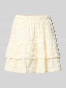 Only Ausgestellter Mini-Rock mit Rüschen Modell 'GAYLE' in Offwhite, G...