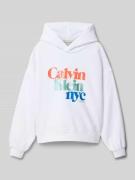 Calvin Klein Jeans Oversized Hoodie mit Kapuze in Weiss, Größe 140