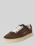 Copenhagen Ledersneaker mit Label-Print in Dunkelbraun, Größe 36