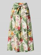 More & More Midirock mit Bindegürtel und elastischem Bund in Gruen, Gr...