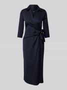 Zero Midikleid mit Taillengürtel in Marine, Größe 38