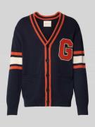 Gant Strickjacke mit V-Ausschnitt und Eingrifftaschen in Dunkelblau, G...