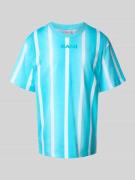 KARL KANI T-Shirt mit Label-Print in Hellblau, Größe L