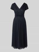 Vera Mont Knielanges Cocktailkleid mit V-Ausschnitt in Dunkelblau, Grö...