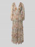 LACE & BEADS Abendkleid im Stufen-Look mit V-Ausschnitt in Rose, Größe...