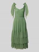 LACE & BEADS Cocktailkleid im Stufen-Look mit Raffungen in Gruen, Größ...