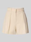 Mango Shorts mit gelegten Falten Modell 'GRETA' in Beige, Größe 40