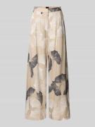 Stefanel Wide Fit Stoffhose aus Leinen-Viskose-Mix mit gelegten Falten...