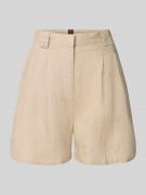 Stefanel Shorts aus Leinen mit Paspeltaschen Modell 'LINO' in Khaki, G...