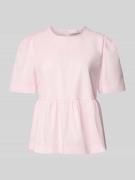 Rich & Royal Bluse mit Rundhalsausschnitt und Knopfverschluss in Rosa,...