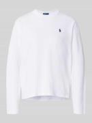 Polo Ralph Lauren Longsleeve mit Label-Stitching in Weiss, Größe XL