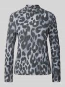 Street One Sweatshirt mit geripptem Stehkragen in Anthrazit, Größe 36