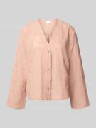 Jake*s Collection Hemdbluse mit Knopfleiste in Lachs, Größe 44