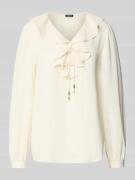 JOOP! Regular Fit Bluse mit Volants Modell 'BASTIENNE' in Offwhite, Gr...
