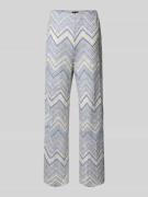 s.Oliver BLACK LABEL Wide Leg Strickhose aus Strick-Jersey in Blau, Gr...