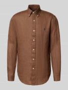 Polo Ralph Lauren Regular Fit Leinenhemd mit Button-Down-Kragen in Mit...