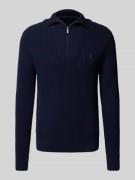 Polo Ralph Lauren Strickpullover mit Troyer-Kragen und Label-Stitching...