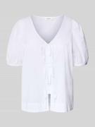 s.Oliver RED LABEL Regular Fit Baumwollbluse mit V-Ausschnitt in Weiss...