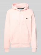 Lacoste Regular Fit Sweatjacke aus Baumwoll-Mix in Rosa, Größe L