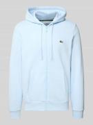 Lacoste Regular Fit Sweatjacke aus Baumwoll-Mix in Hellblau, Größe L