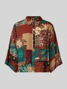 Apricot Boxy Fit Bluse aus Viskose mit 3/4-Arm in Rostrot, Größe XL